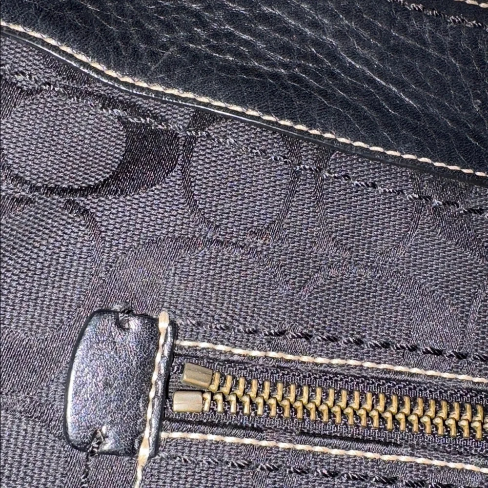 BNWOT Coach Black Leather/Canvas Crossbody Bag